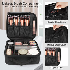 Relavel trousse maquillage voyage, intérieur imperméable et anti-choc, protection lors des trajets.
