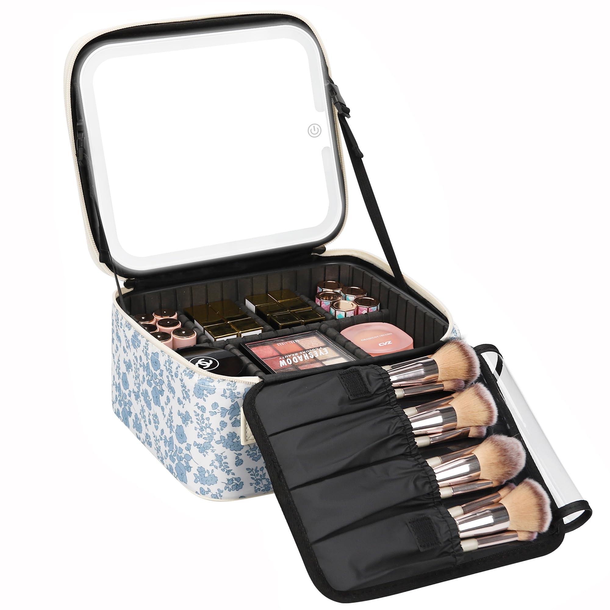 Relavel trousse maquillage de voyage avec miroir LED pour un éclairage fiable