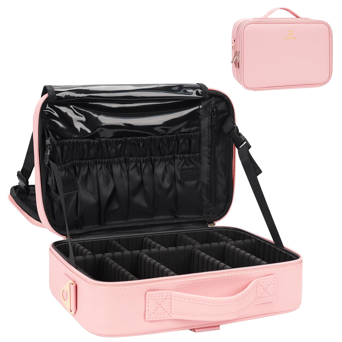 Relavel Trousse maquillage voyage ouverte pour un rangement facilité