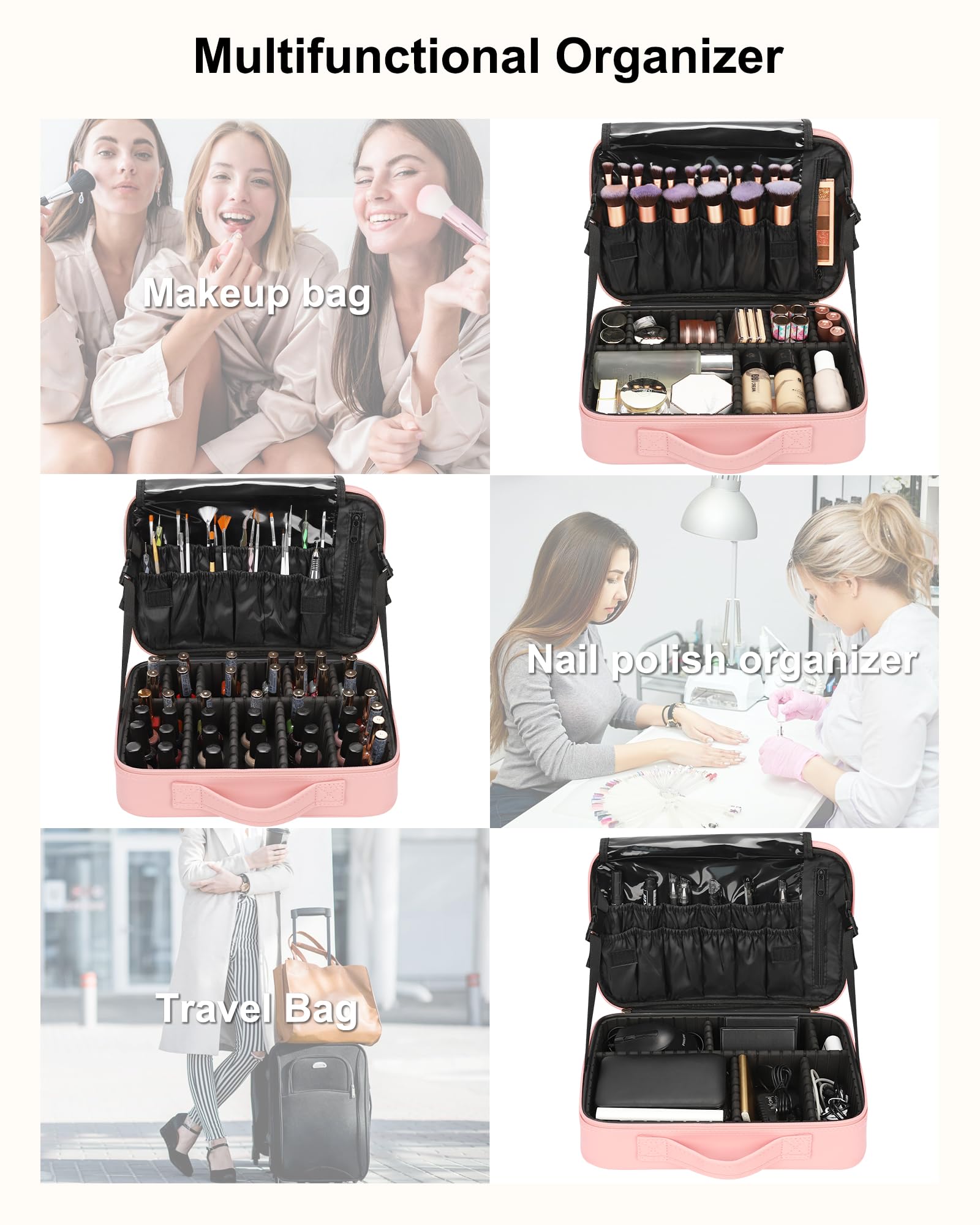 Relavel Trousse maquillage voyage portabilité légère, transport facile lors déplacements