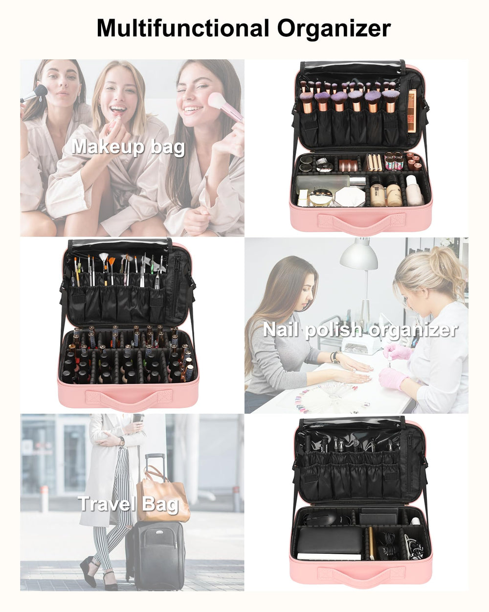 Relavel Trousse maquillage voyage portabilité légère, transport facile lors déplacements
