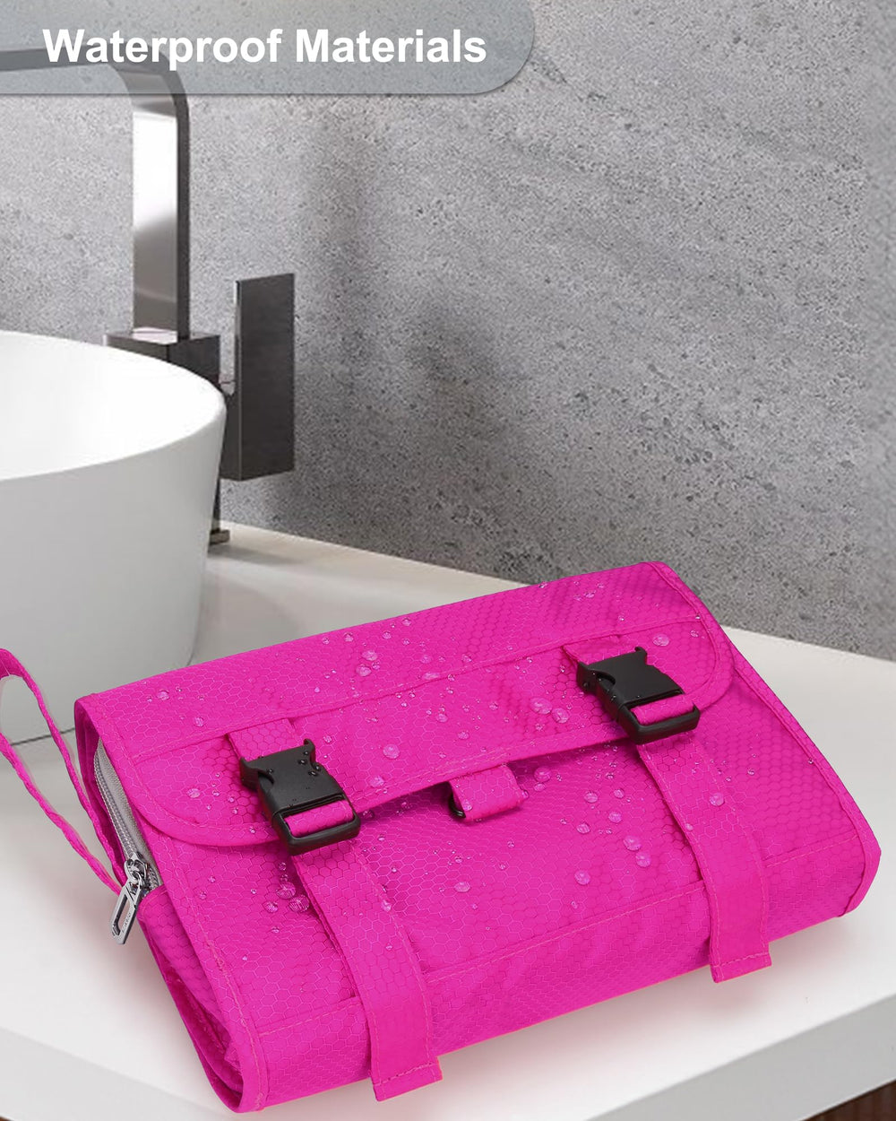 Relavel Trousse de toilette suspendue peut accueillir des bouteilles debout sans déversement.