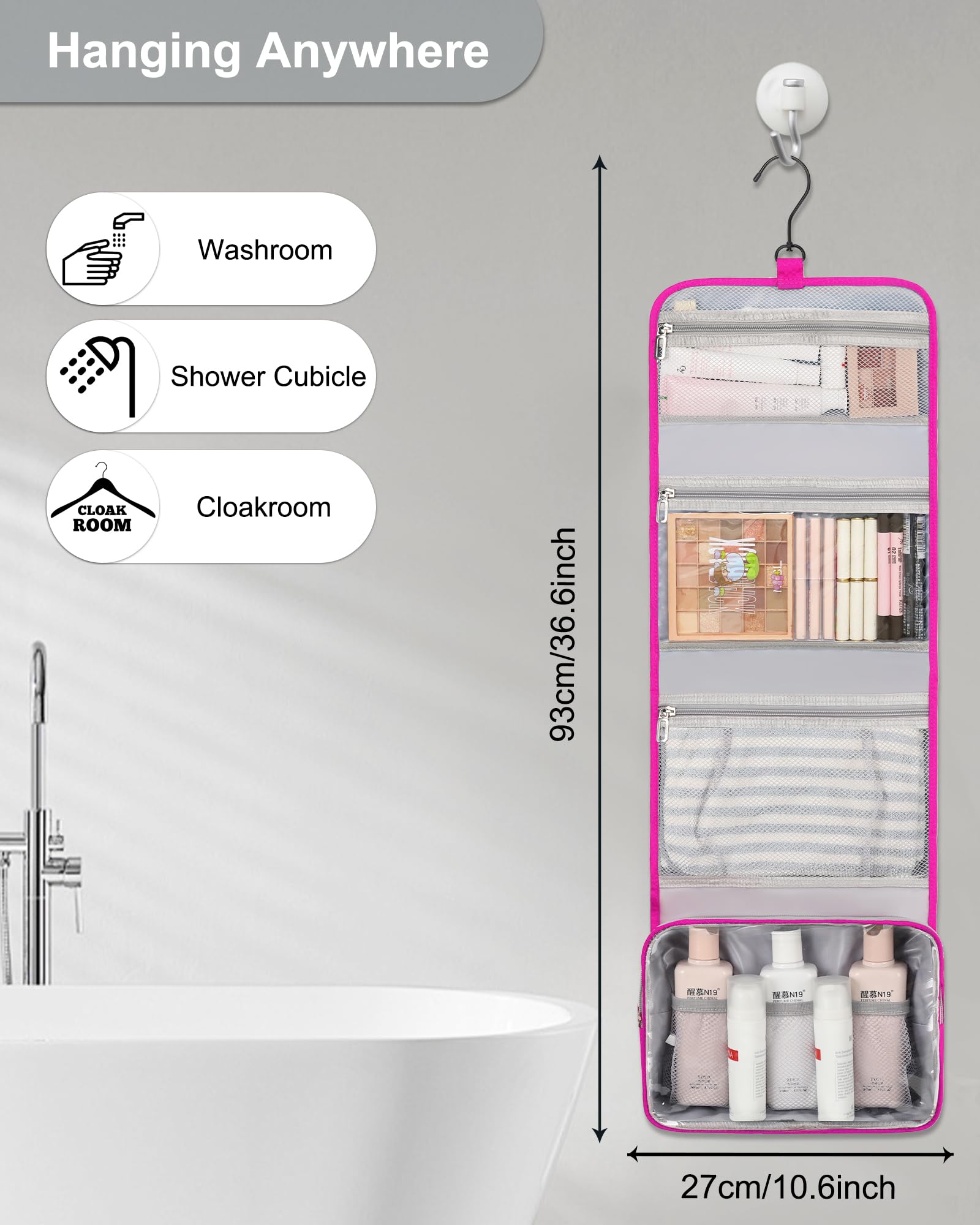 Relavel Trousse toilette en nylon imperméable, durable pour le voyage.