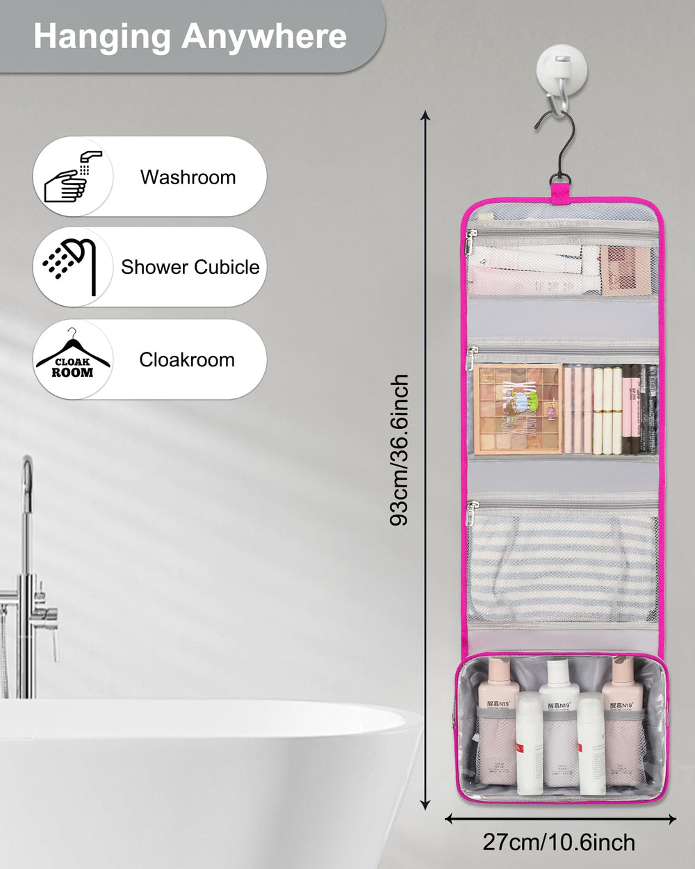 Relavel Trousse toilette en nylon imperméable, durable pour le voyage.