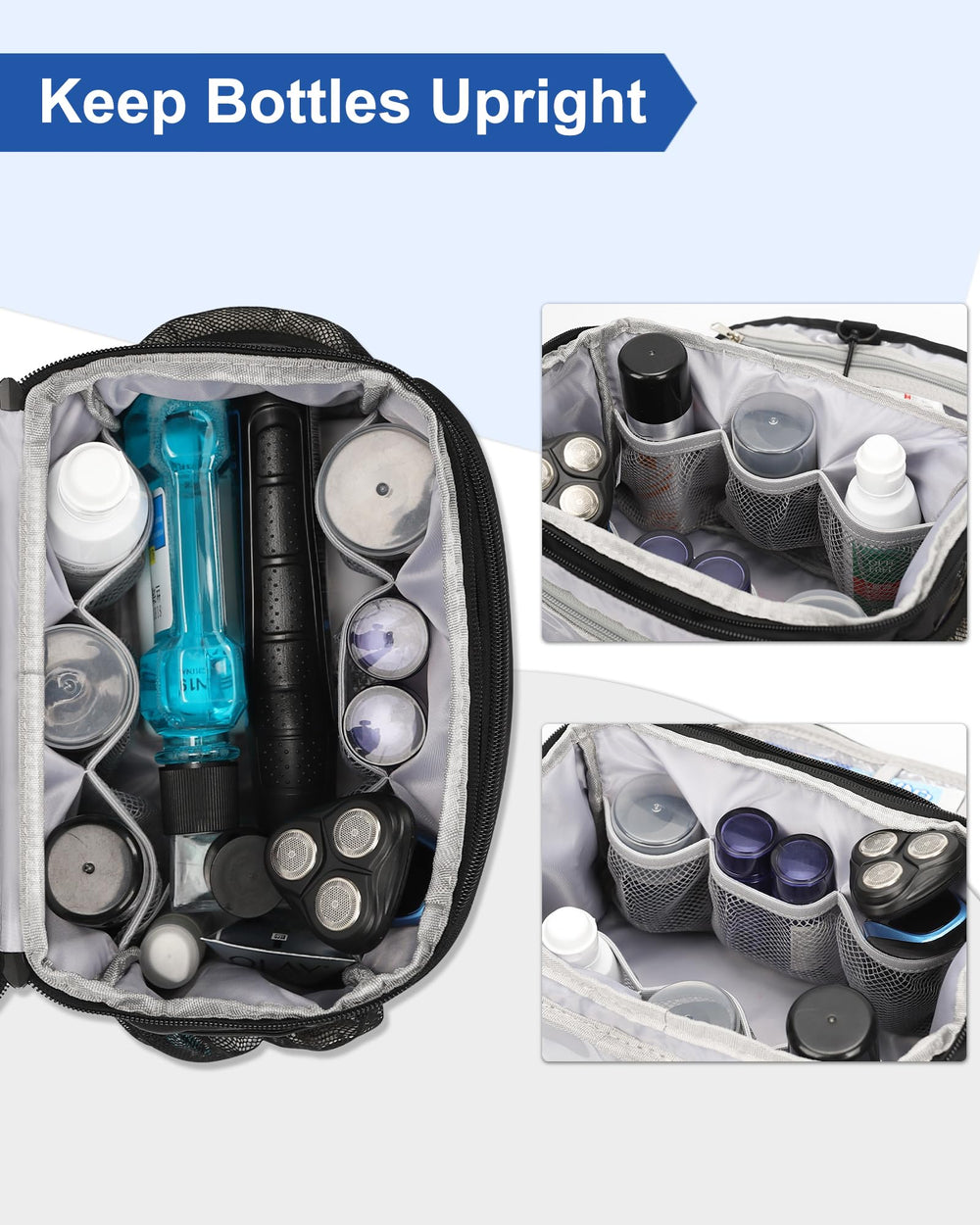 Relavel: poches latérales et bandes élastiques pour accessoires.