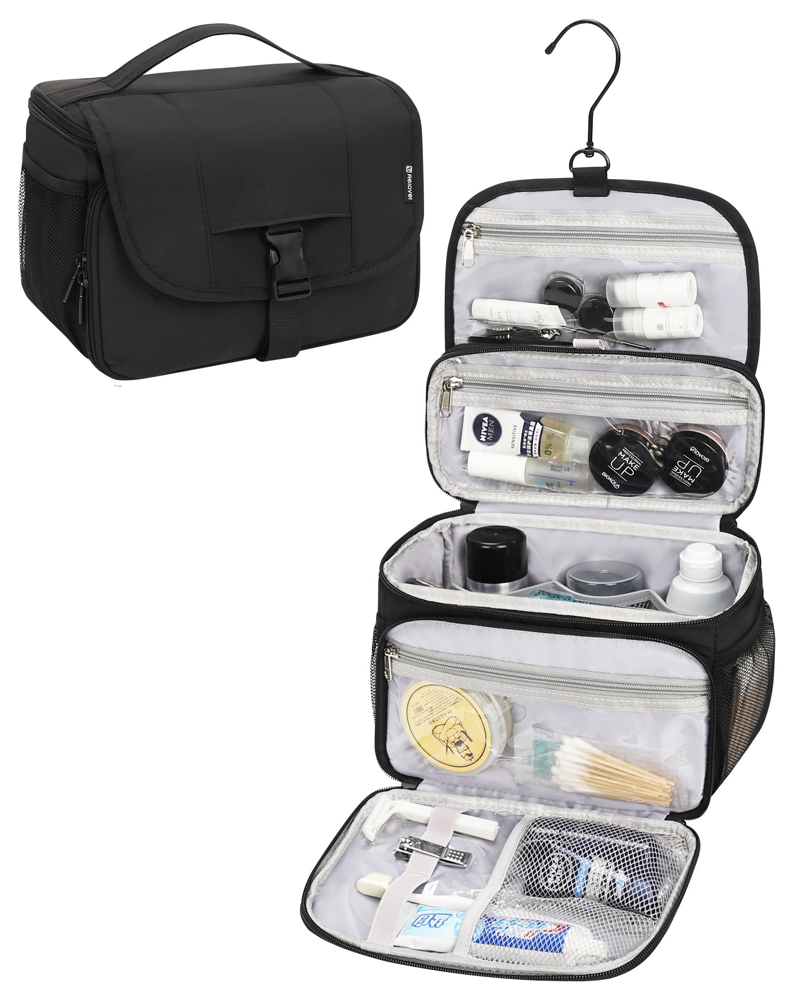 Relavel: trousse de toilette suspendue pratique pour la salle de bains.