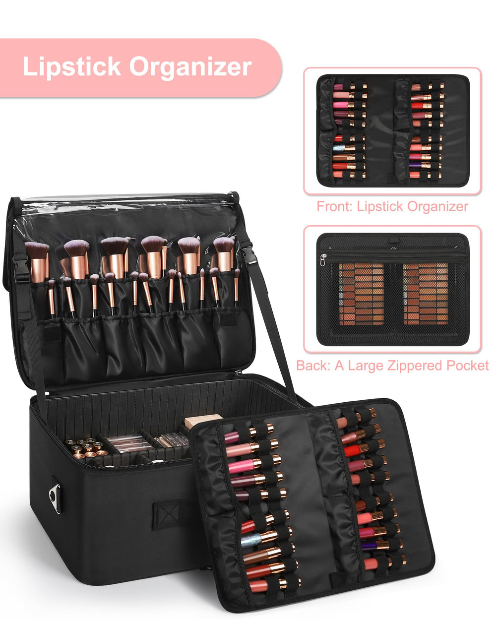 Relavel valise maquillage doublure PVC facile à nettoyer