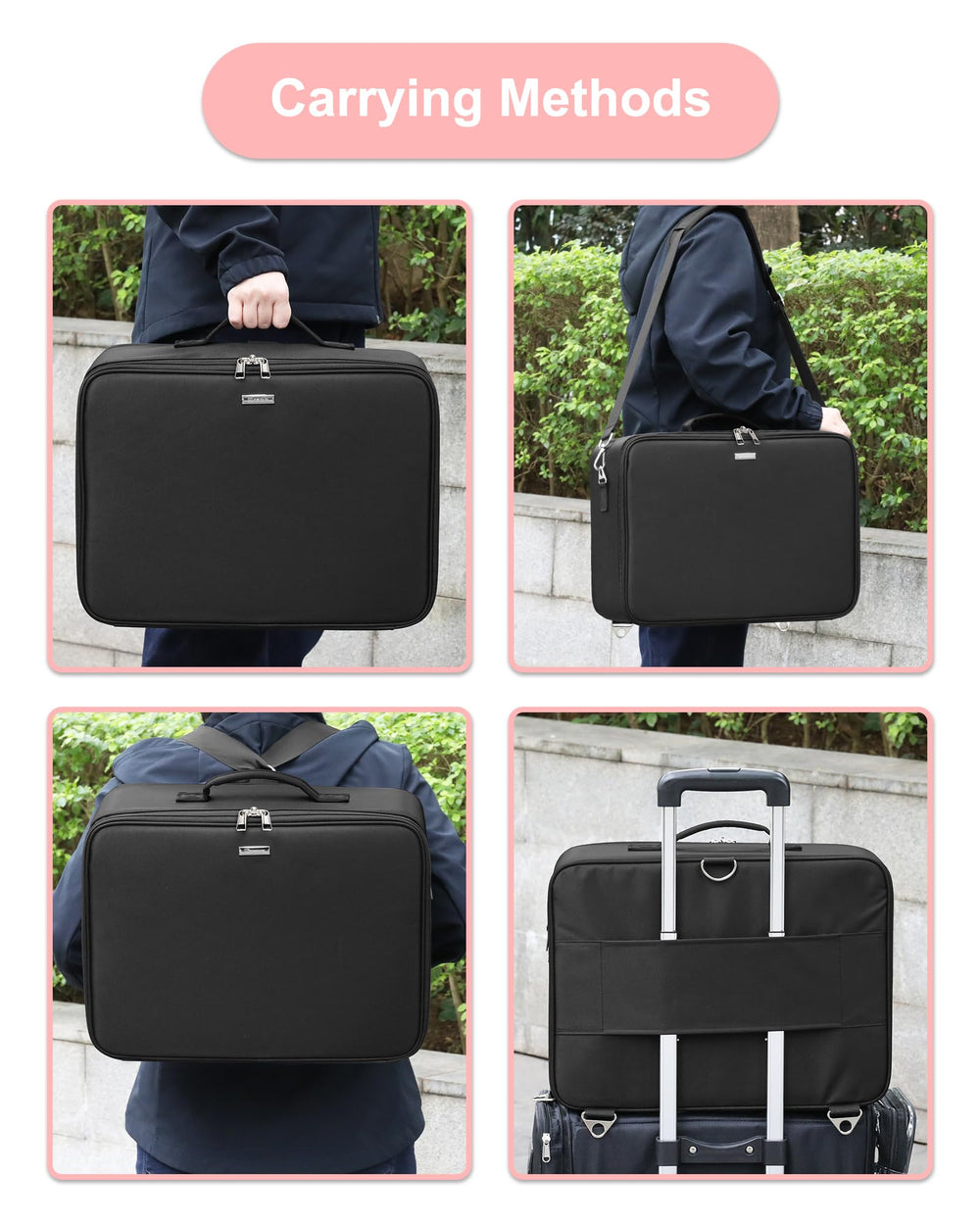 Relavel valise maquillage fermetures éclair durables et verrouillables