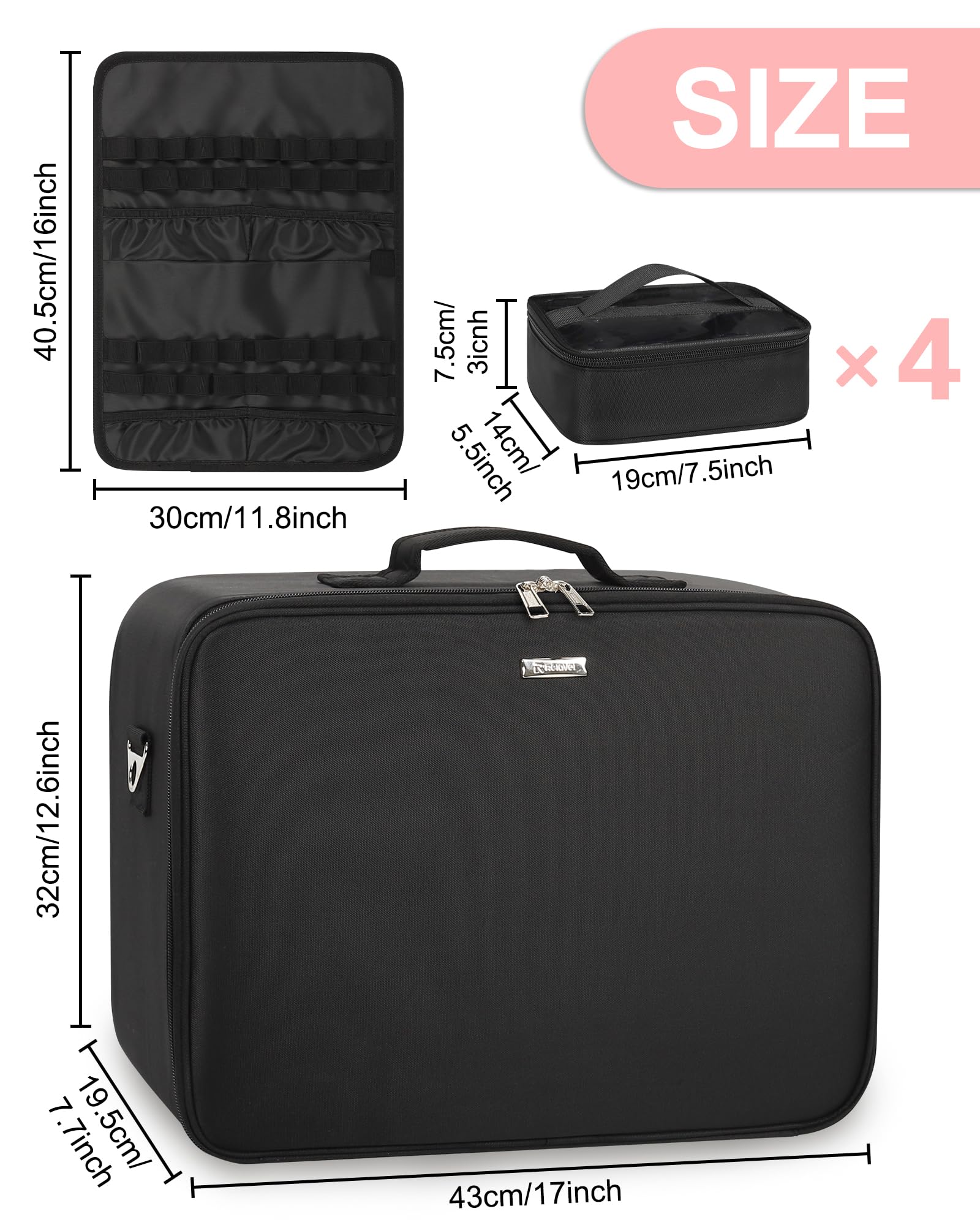 Relavel valise maquillage sangle et poignée pour le transport