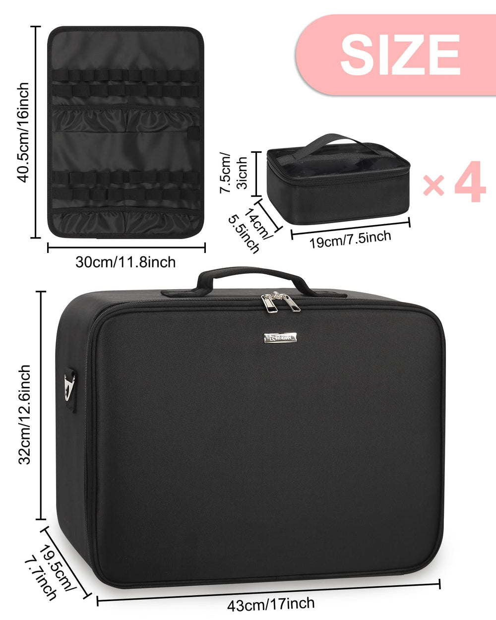 Relavel valise maquillage sangle et poignée pour le transport