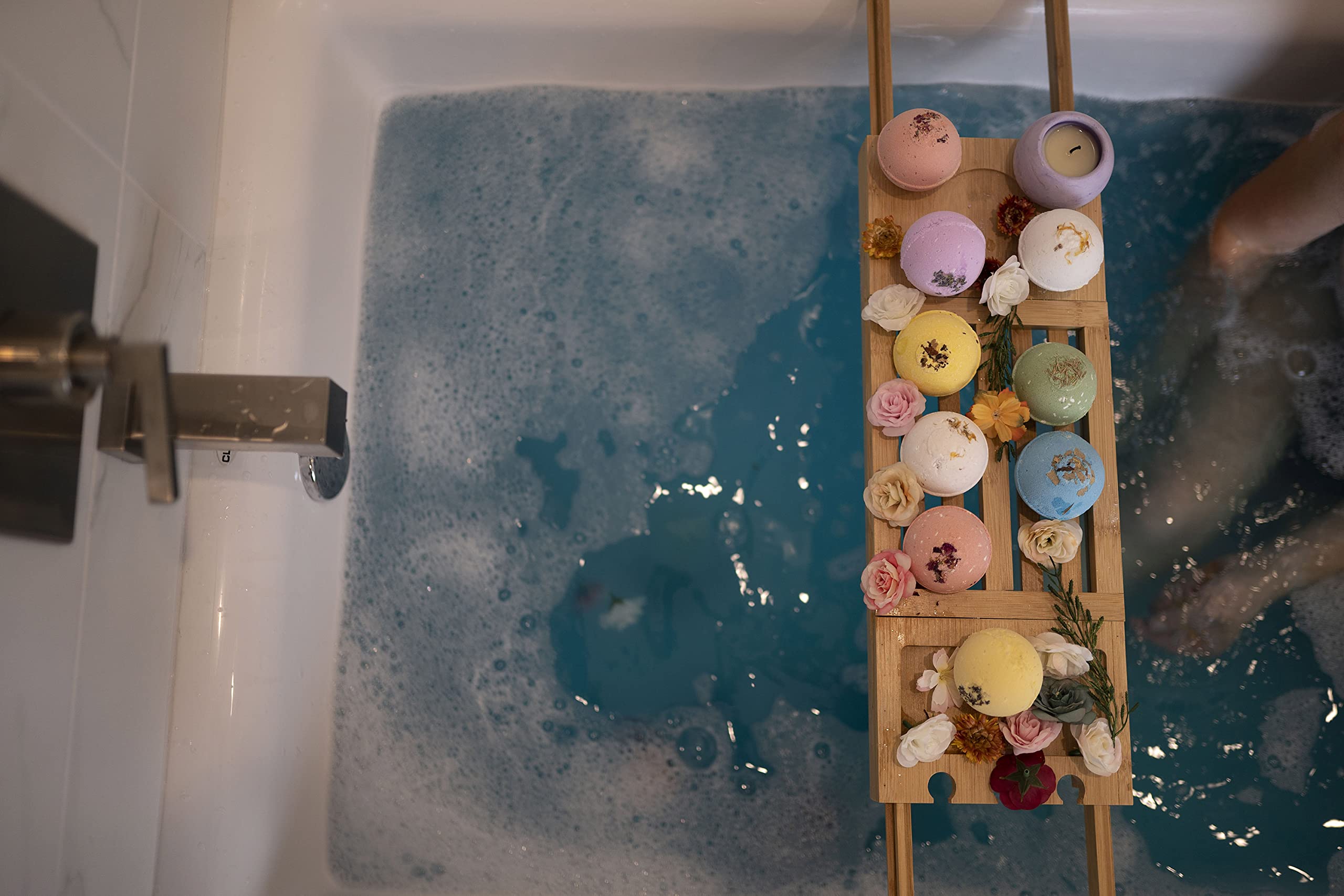 Relaxcation bombe de bain eucalyptus vague favorise respiration calme et revitalisante.