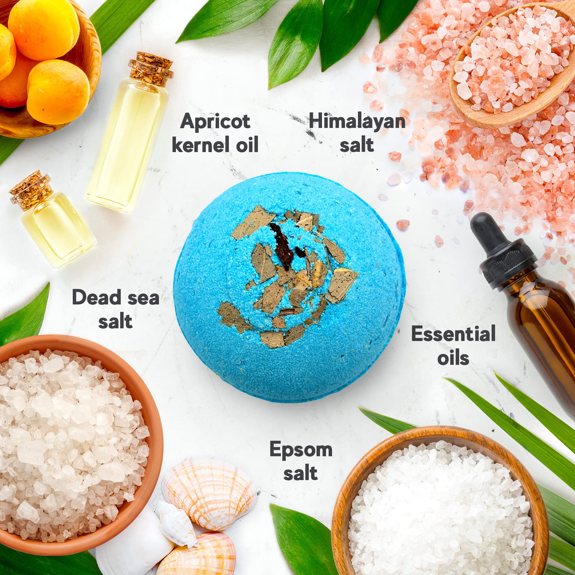 Relaxcation bombe de bain lavande ciel favorise relaxation et sommeil réparateur.