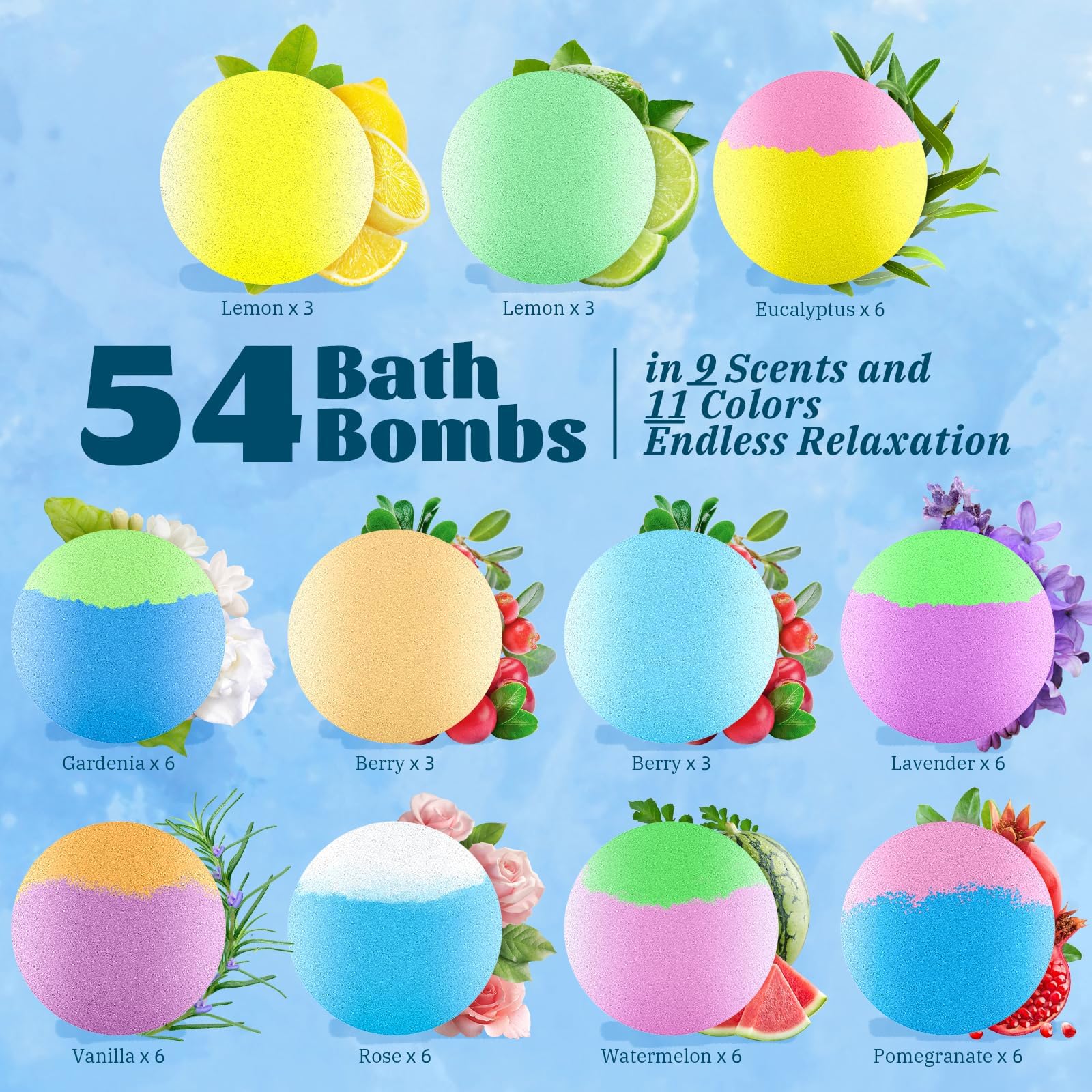 RelaxRose bombes-bain couleurs vives libérant une expérience sensorielle éclatante.