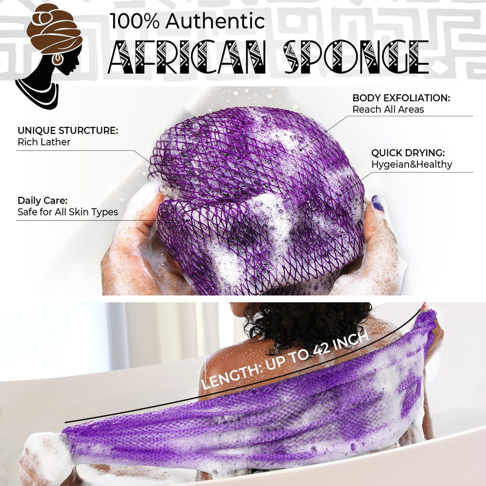 RelaxScene eponge filet africain authentique texture fine pour exfolier en douceur