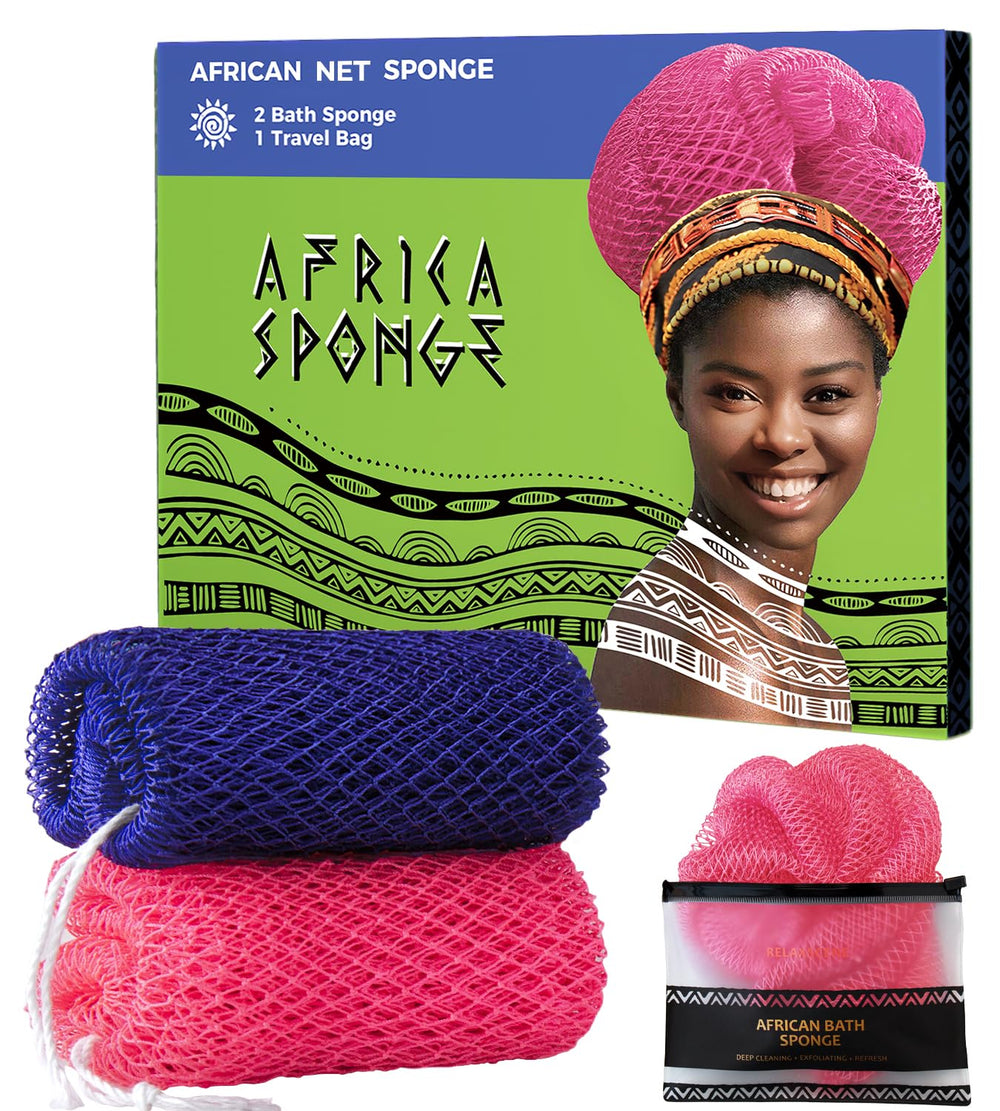 RelaxScene Éponge réseau africain authentique violet pour exfolier en douceur