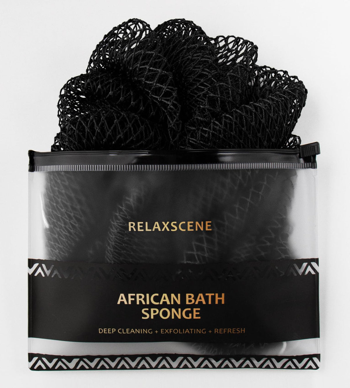RelaxScene éponge réseau africaine, exfoliation douce et mousse riche pour le bain