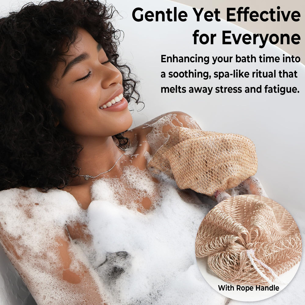 RelaxScene éponge corps en nylon, exfoliation légère et agréable pour tout le corps.