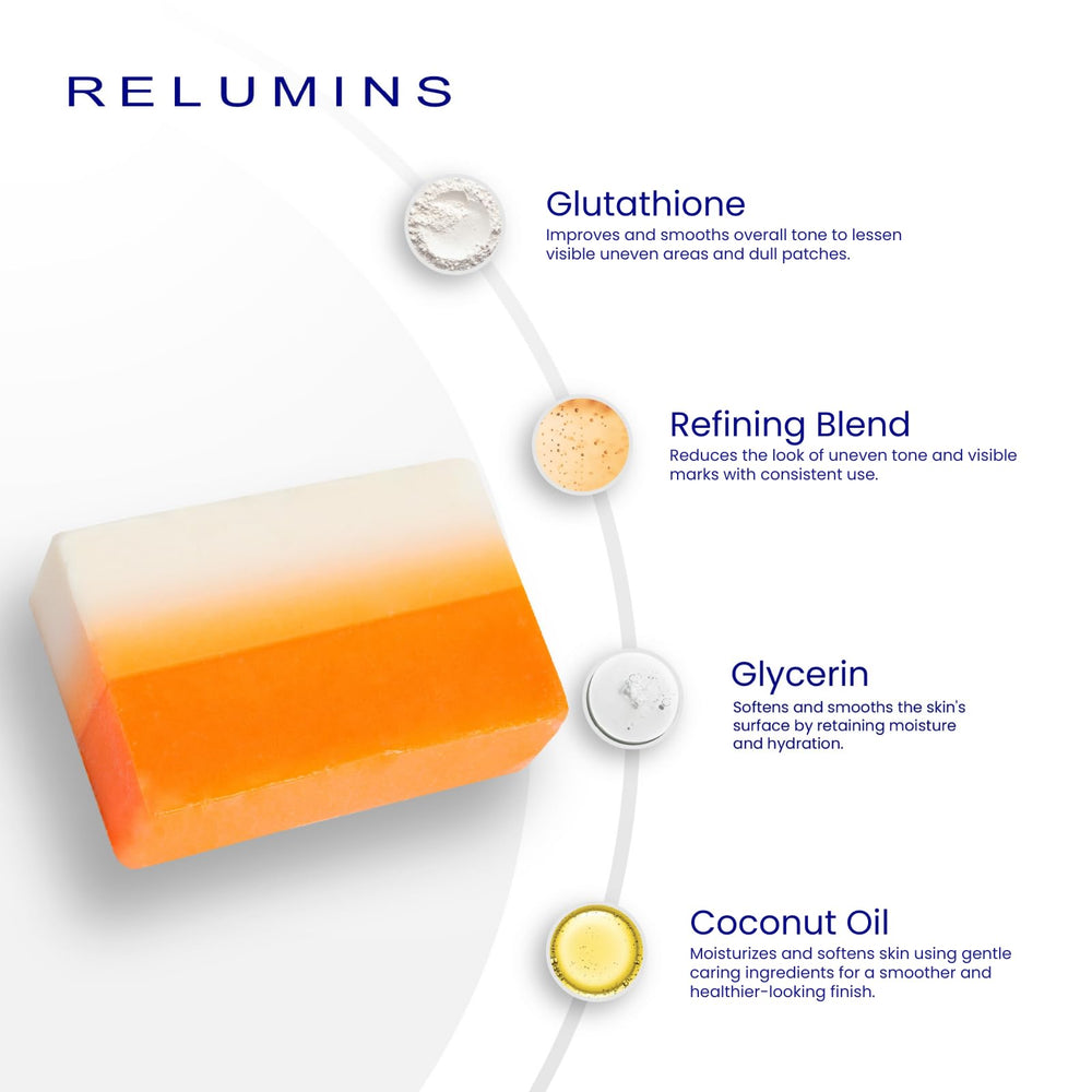 Relumins Glutathione Savon Visage et Corps pour une utilisation polyvalente.