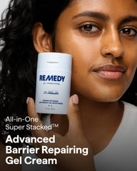 Remedy Science ceramide-niacinamide swatch demonstrates balanced hydration.