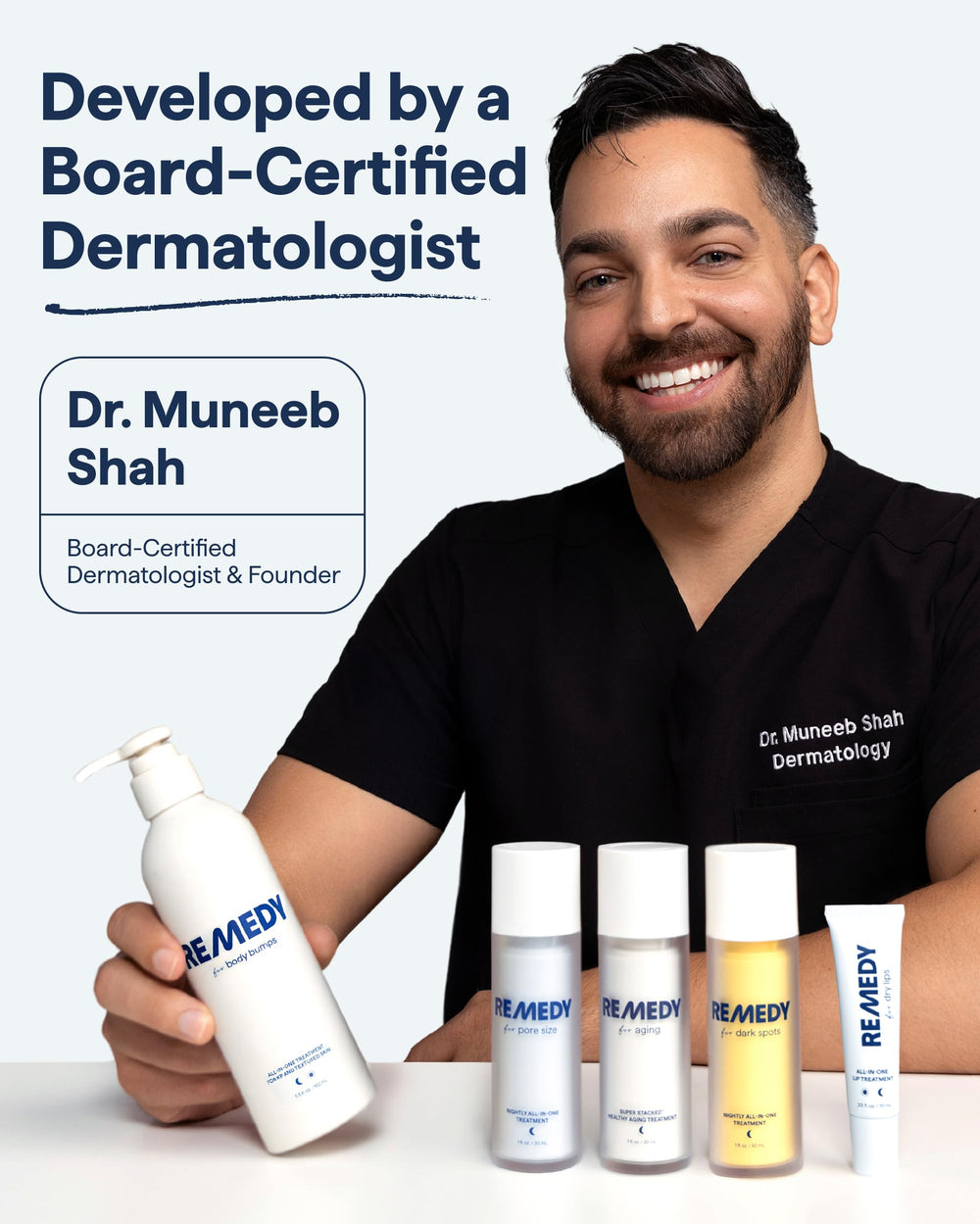 Remedy Science fragrance-free label suitable for sensitive skin.