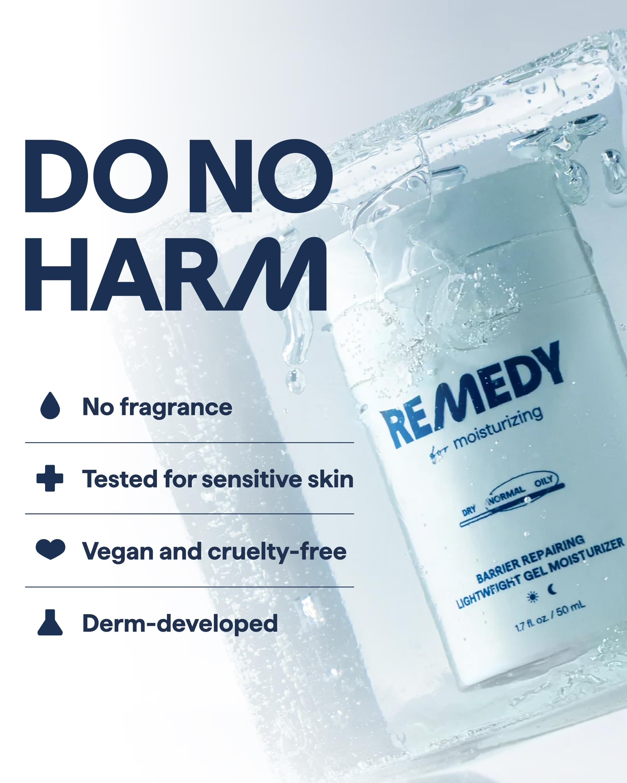 Remedy Science glycerin-squalane blend label highlights deep hydration.