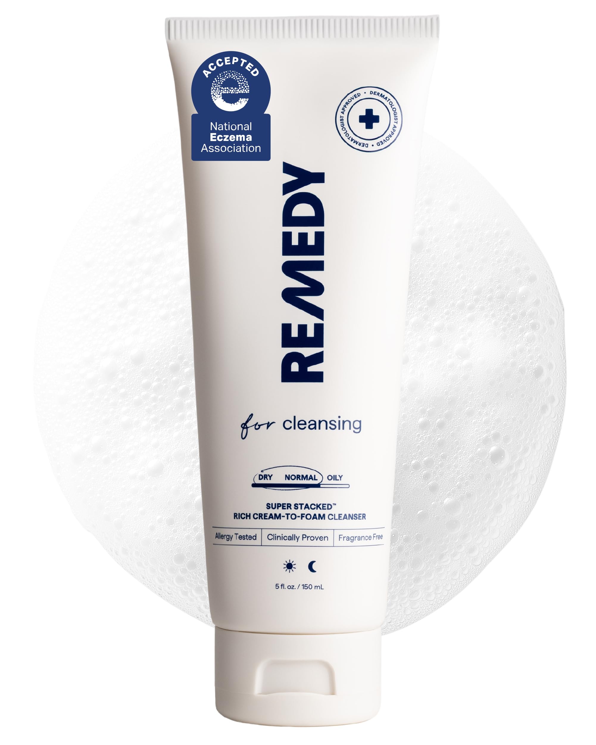 Remedy Science Rich Cream Cleansing bottle front shows a hydrating, fragrance-free cleanser