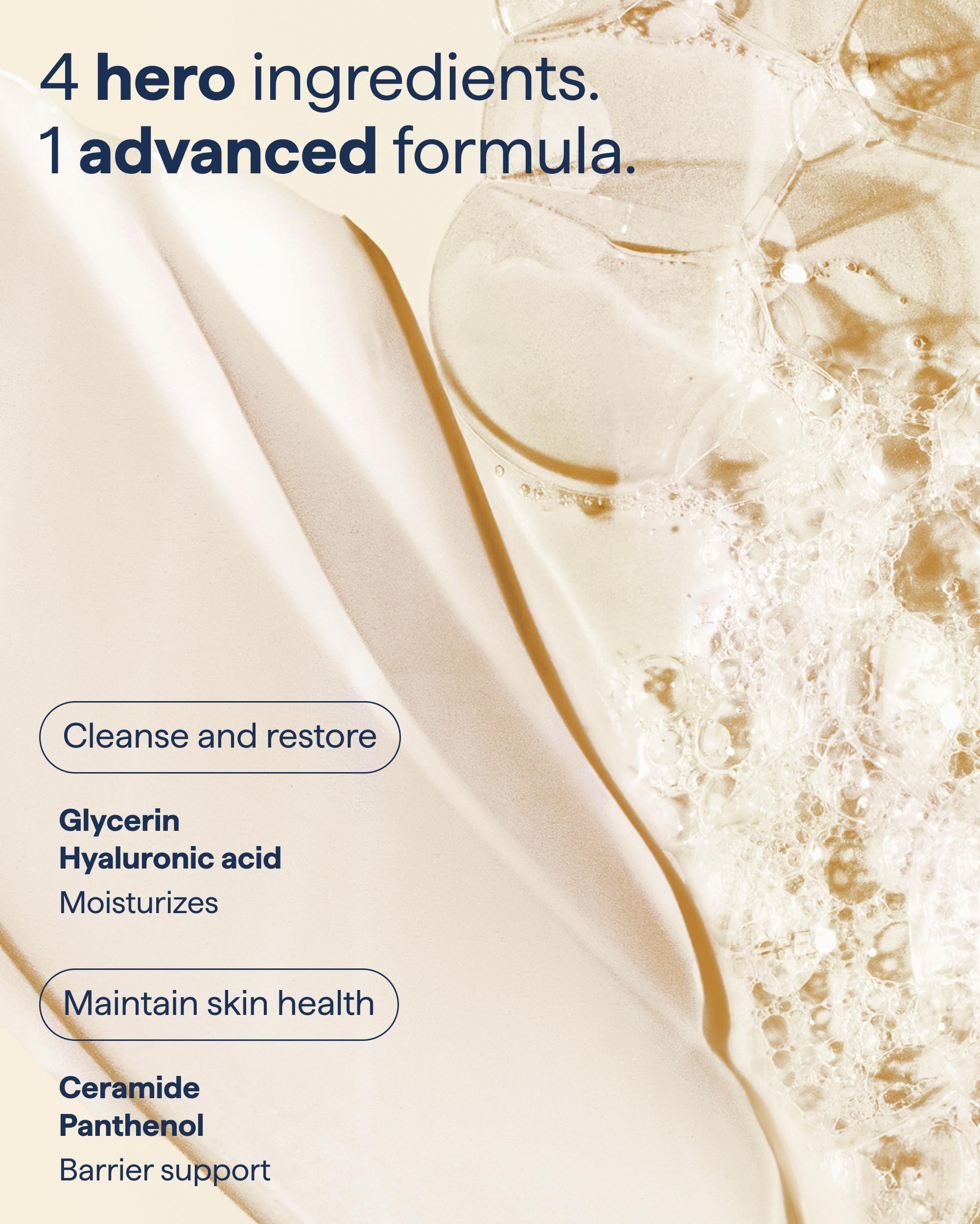 Close-up ceramides label signals barrier-supporting benefits