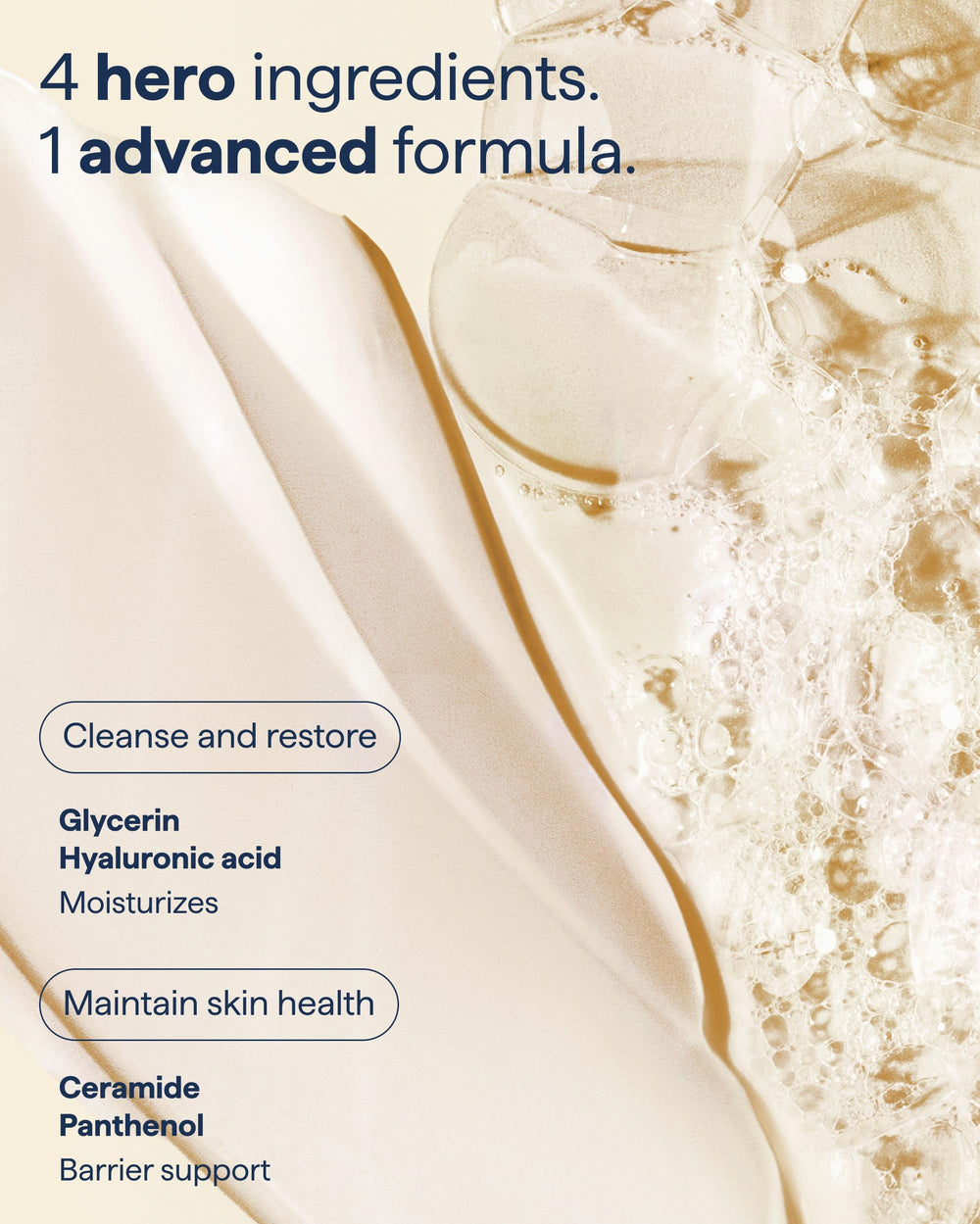 Close-up ceramides label signals barrier-supporting benefits