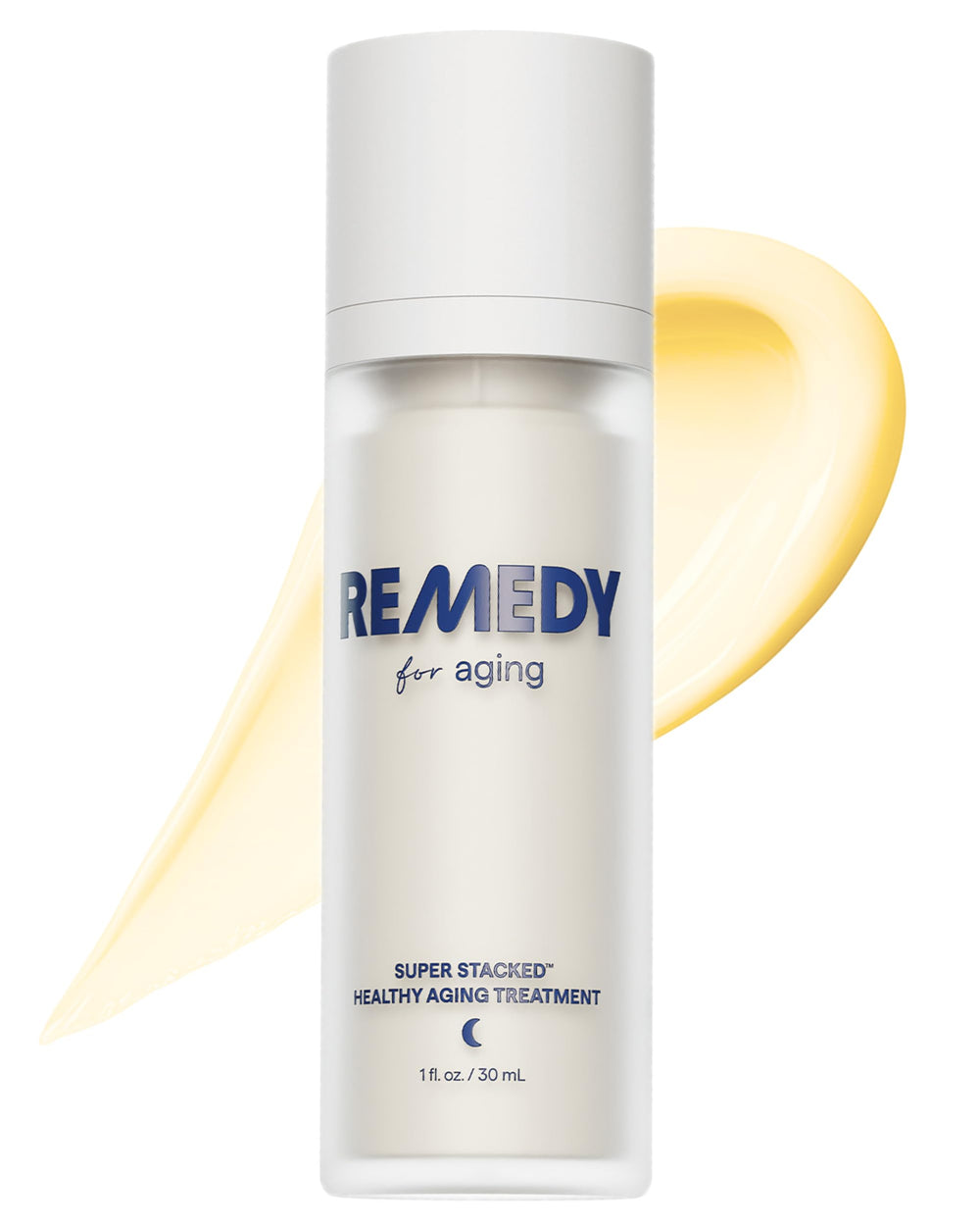 Remedy Science sérum anti-âge, bouteille avec pompe, hydratation douce.