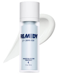 Remedy Science Sérum réduction des pores en flacon, cible les pores dilatés.