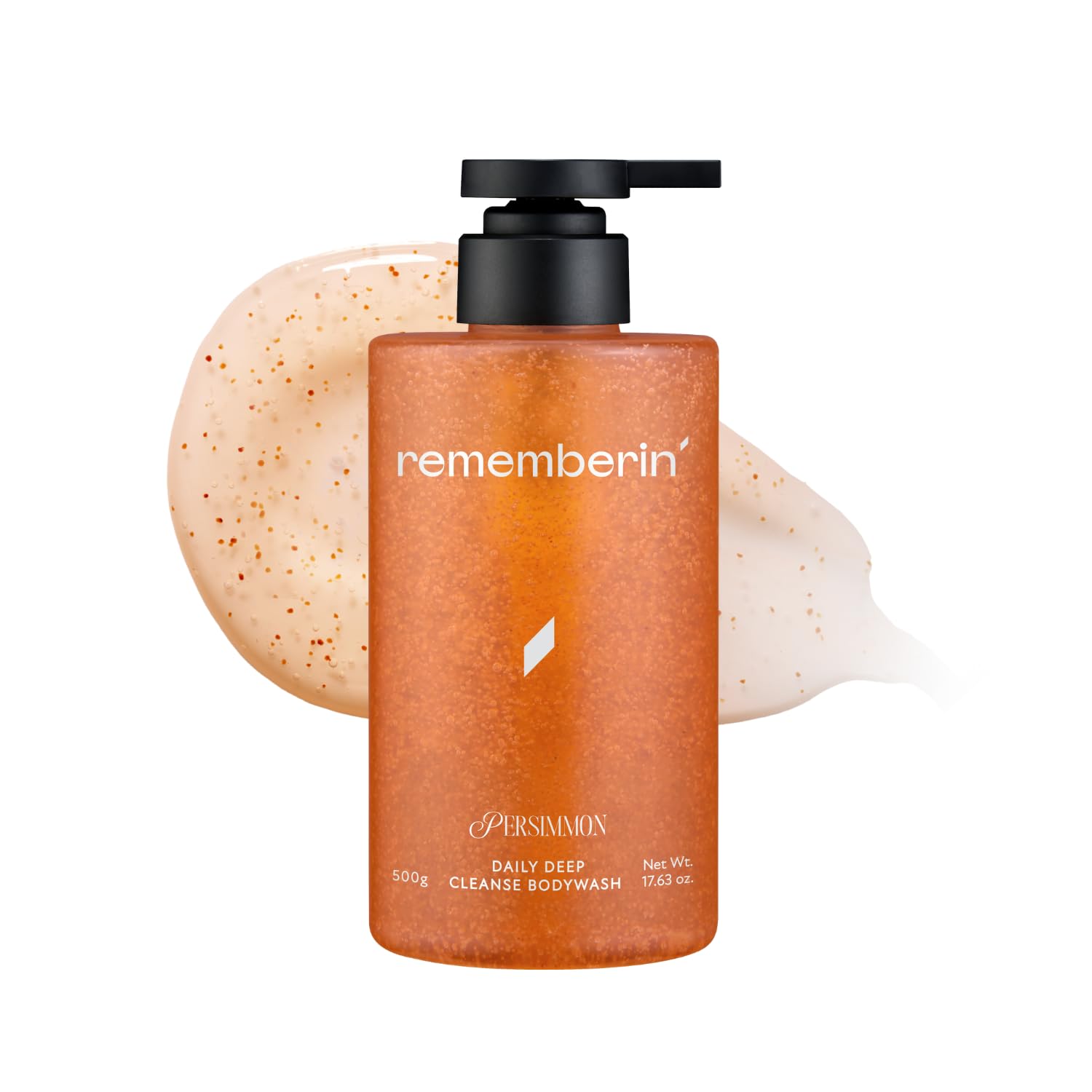 Rememberin Persimmon Gel Douche: bouteille élégante pour un contrôle des odeurs toute la journée