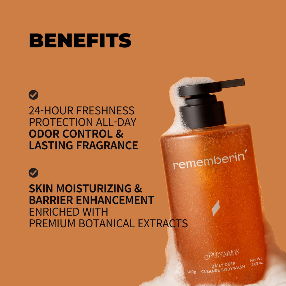 Hydratation et barrière cutanée renforcées par Rememberin Persimmon Gel Douche