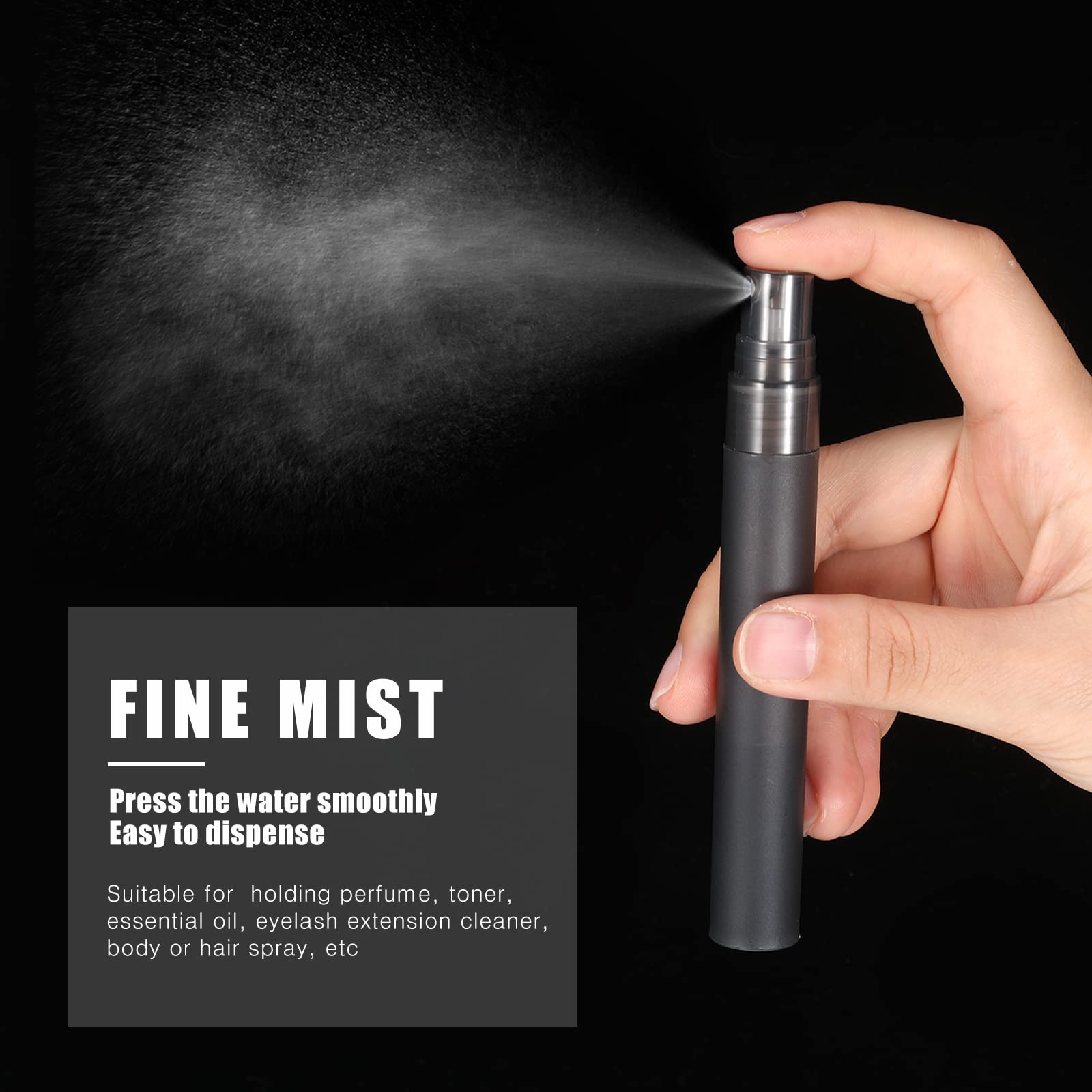 Remerry ensemble de 100 vaporisateurs noirs 10 ml