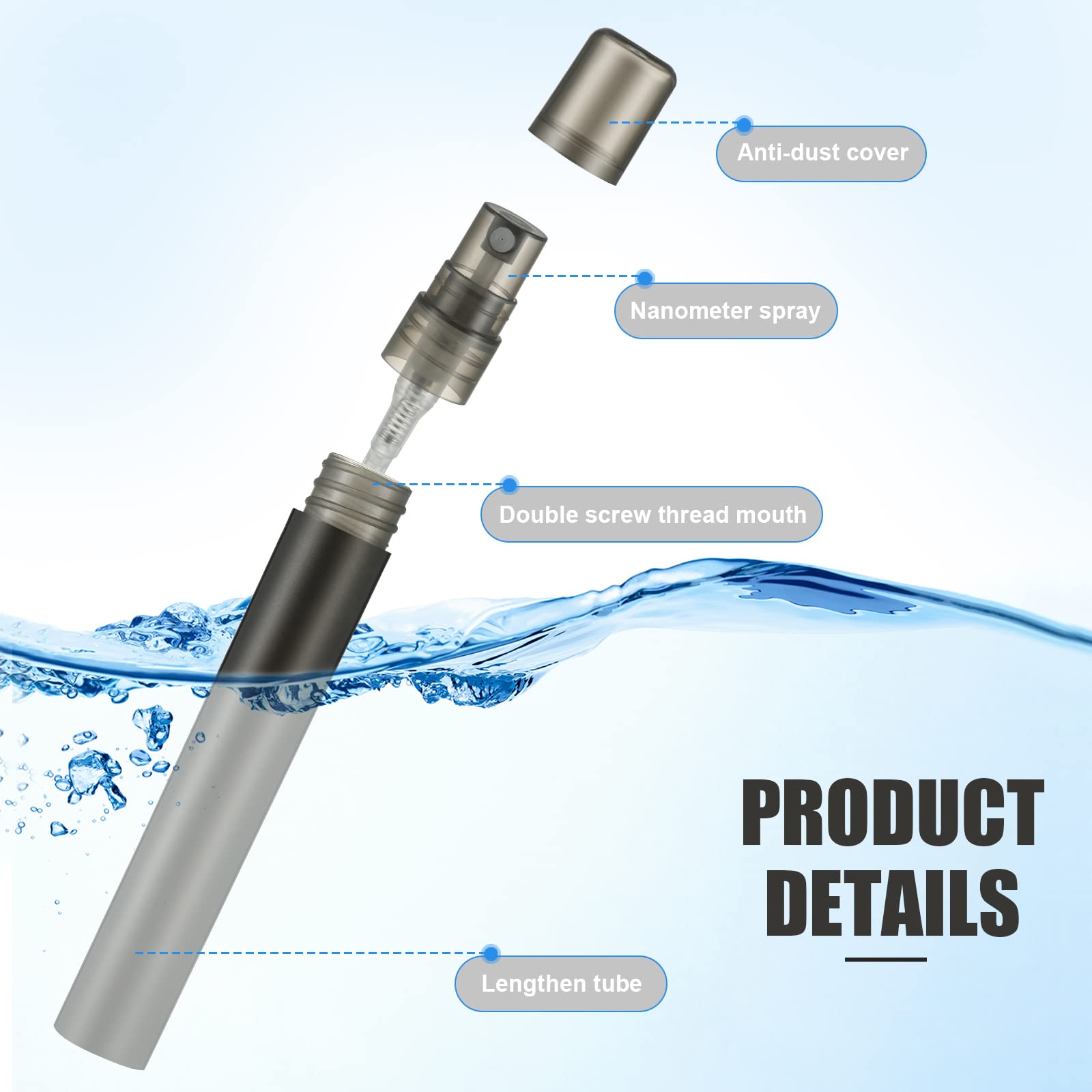 Remerry flacons voyage anti-fuite 10 ml sécurité d'utilisation