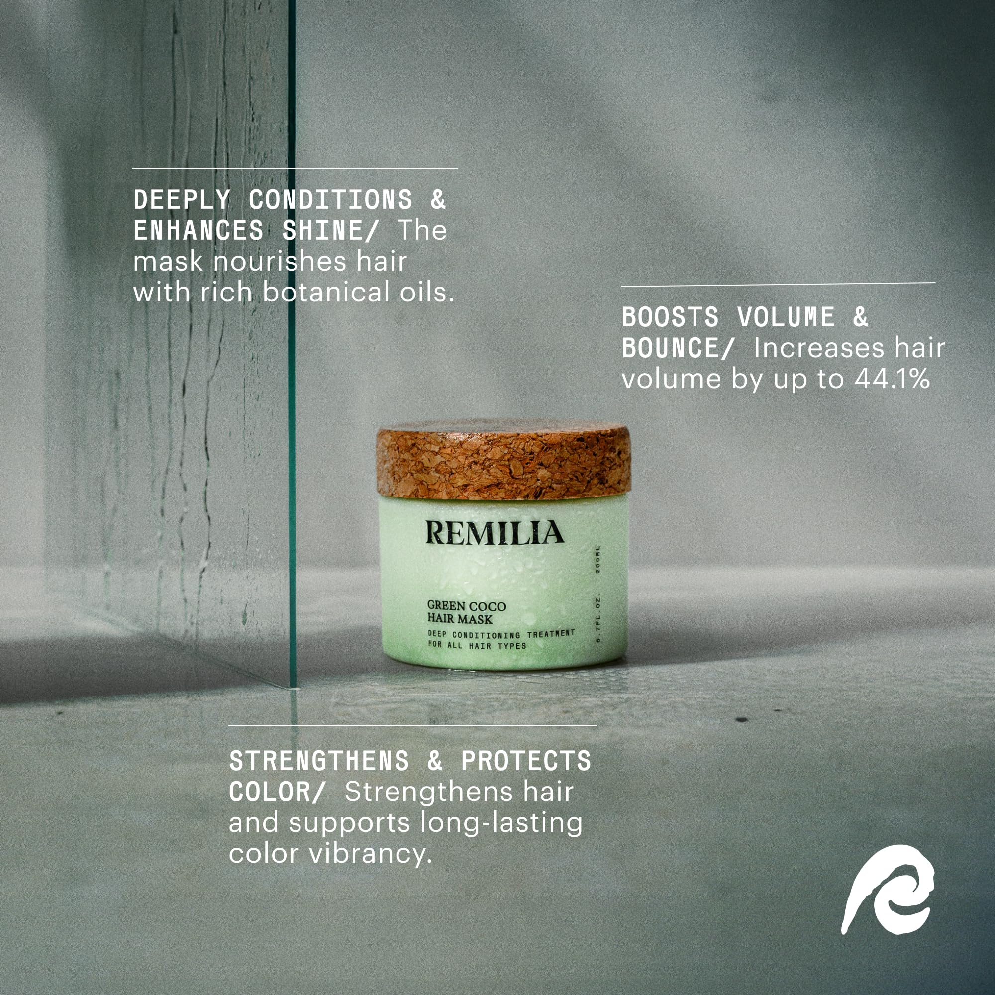 Remilia Hair Mask flacon-emballage – présentation pratique pour routine capillaire.