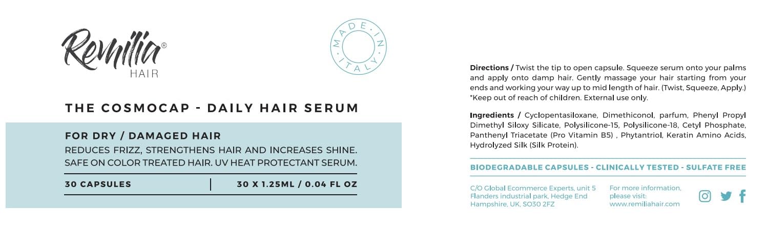 Remilia Hair Rituel quotidien facile pour des cheveux soyeux et hydratés.