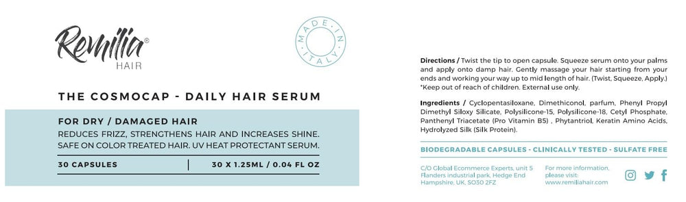 Remilia Hair Rituel quotidien facile pour des cheveux soyeux et hydratés.