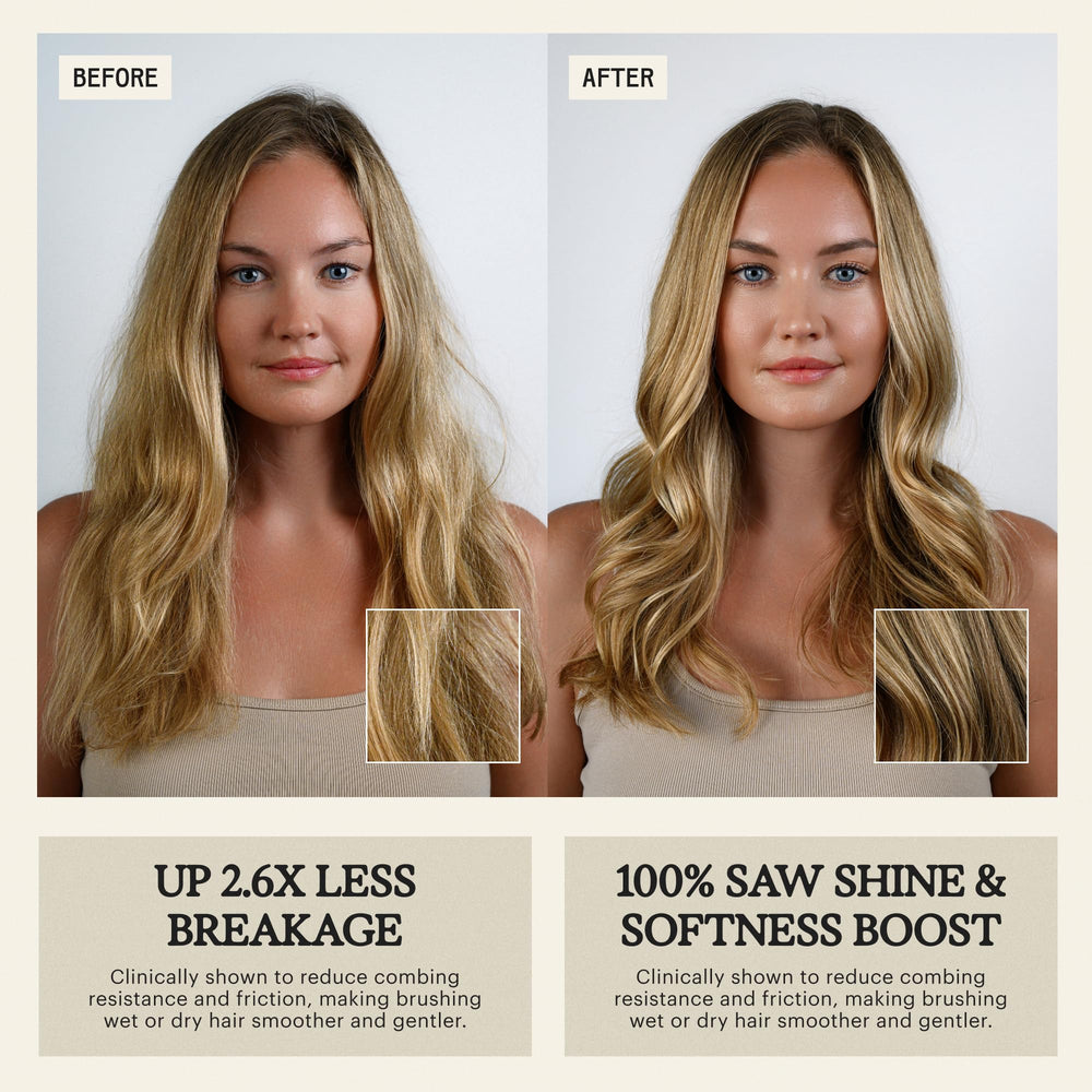 Remilia Hair sérum-cheveux léger appliqué sur les longueurs.