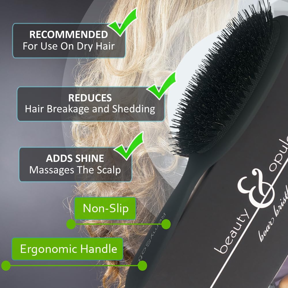 Brosse poils de sanglier RemySoft, démêlage efficace.