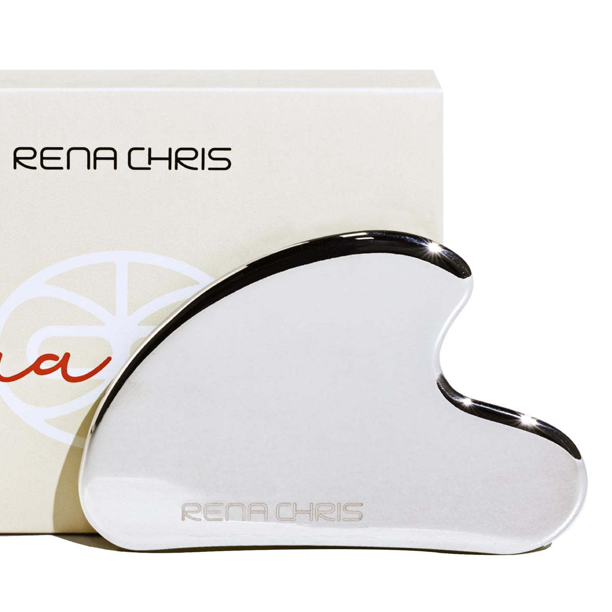 Rena Chris Gua Sha en acier inoxydable pour le visage, améliore circulation et contour du visage