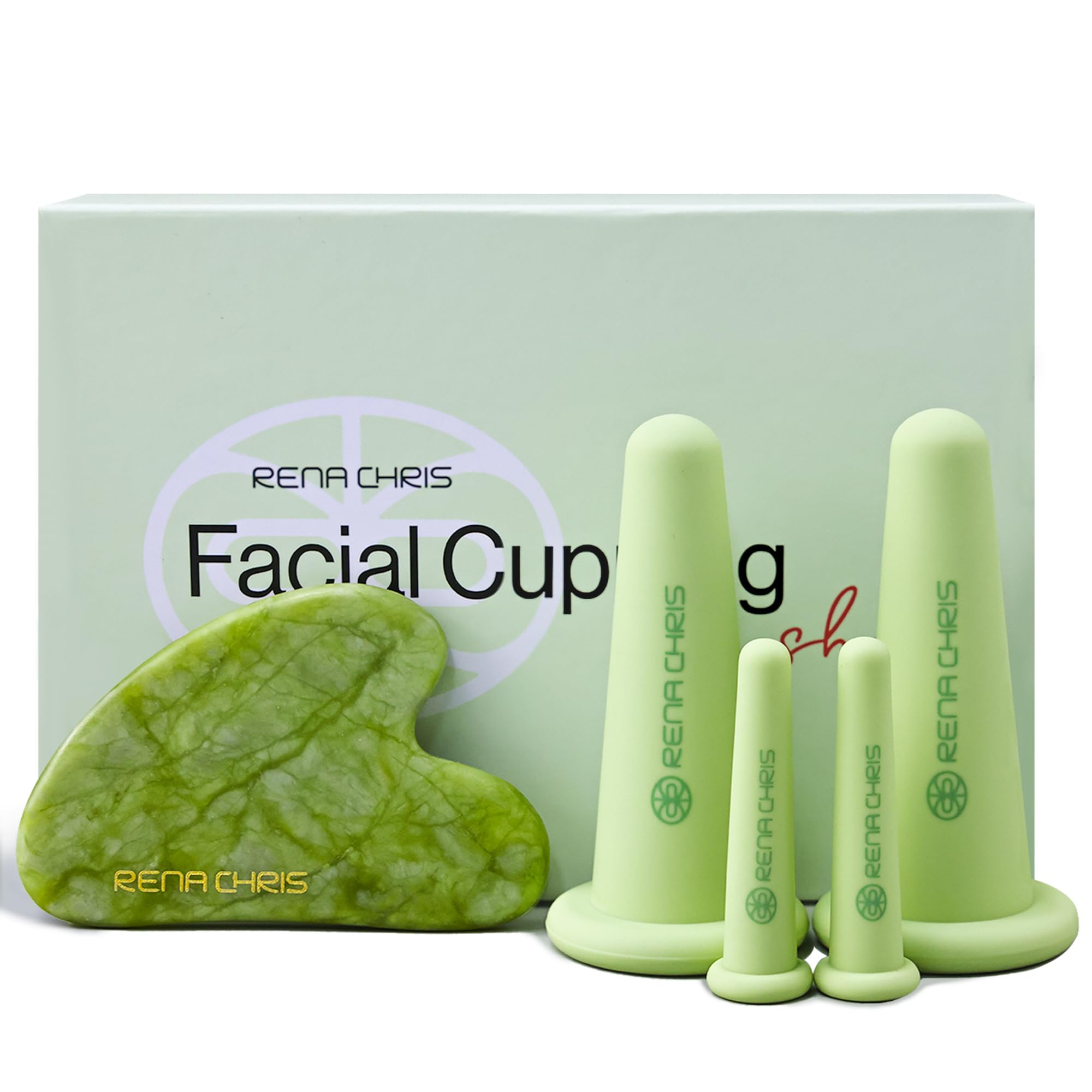 Rena Chris set cupping visage en silicone pour dégonflement et tonification