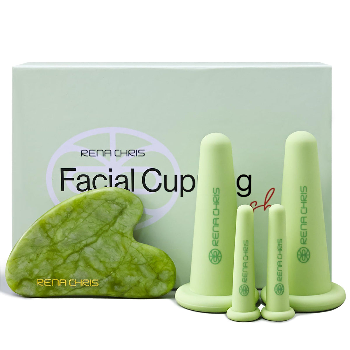 Rena Chris set cupping visage en silicone pour dégonflement et tonification