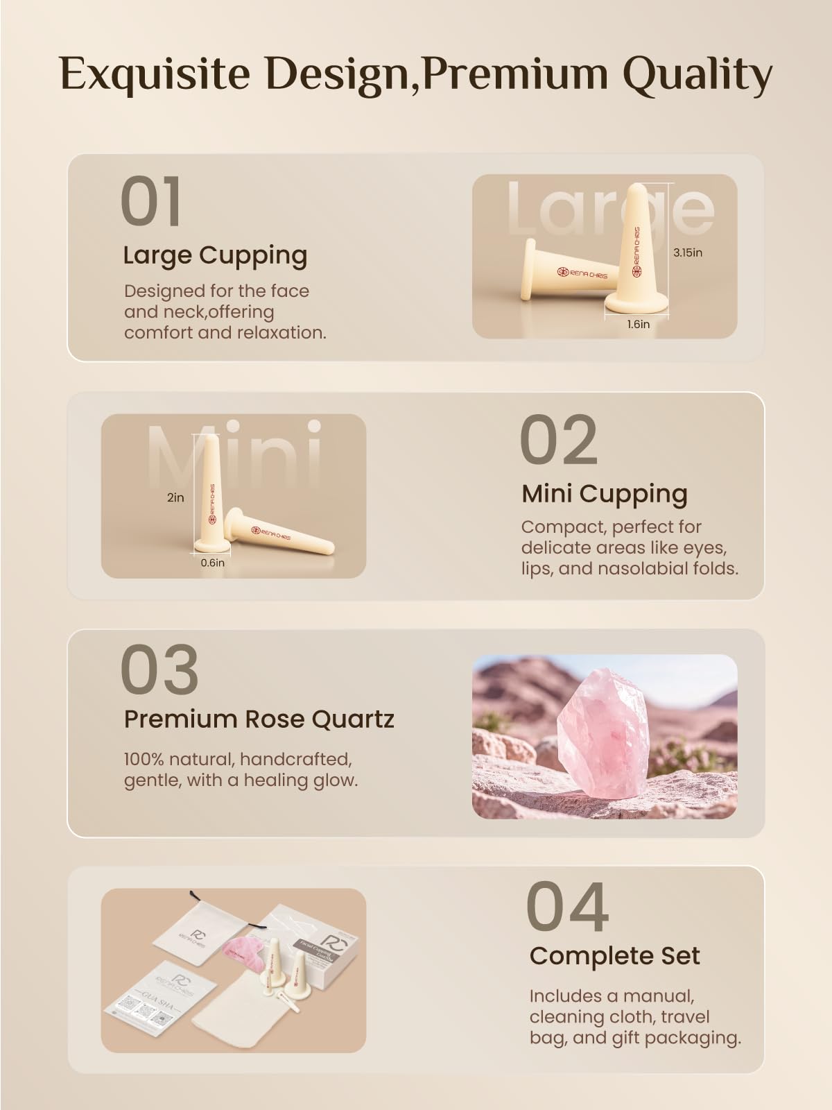 Rena Chris: chiffon nettoyant inclus pour entretenir les outils.