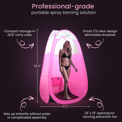 Reneebeautytan cabine portable pliable idéale pour salon et domicile.