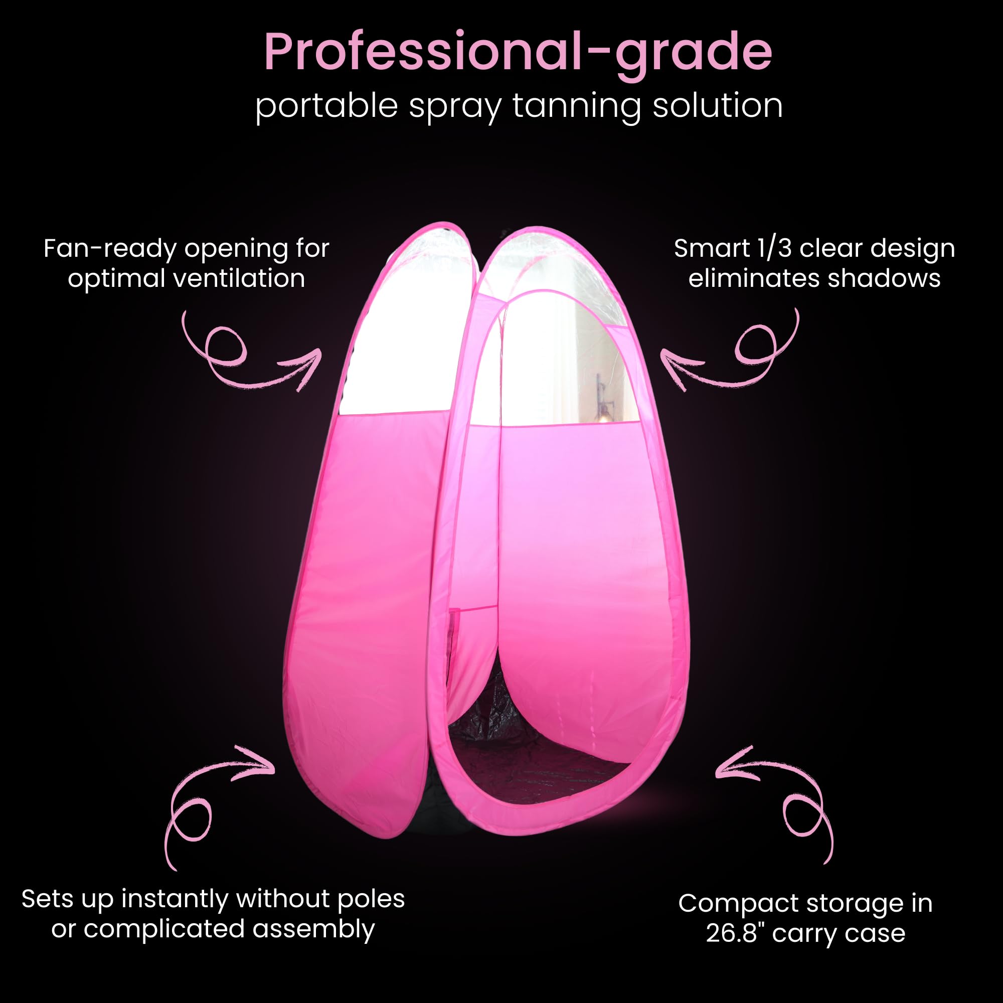 Reneebeautytan ouverture pour ventilateur intégrée assure ventilation et application uniforme.