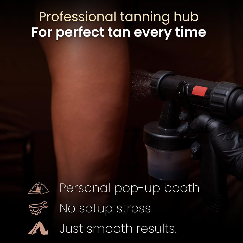Reneebeautytan tente spray tan design durable brun, résistance et propreté