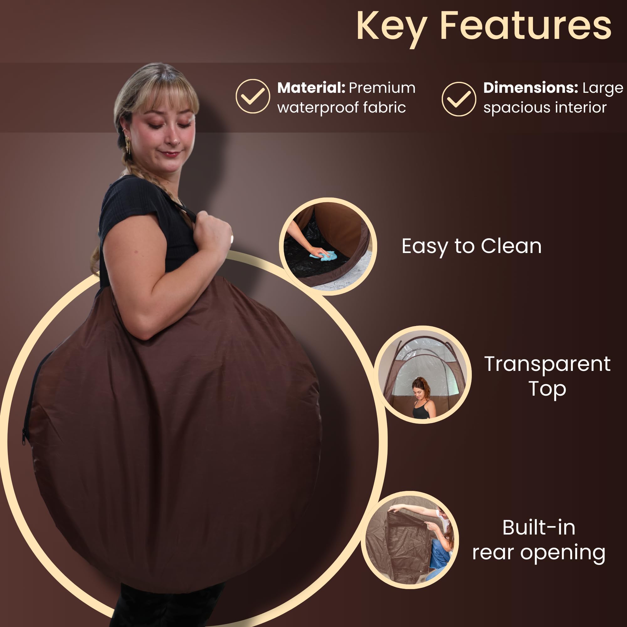 Reneebeautytan tente spray tan avec étui brun, transport pratique