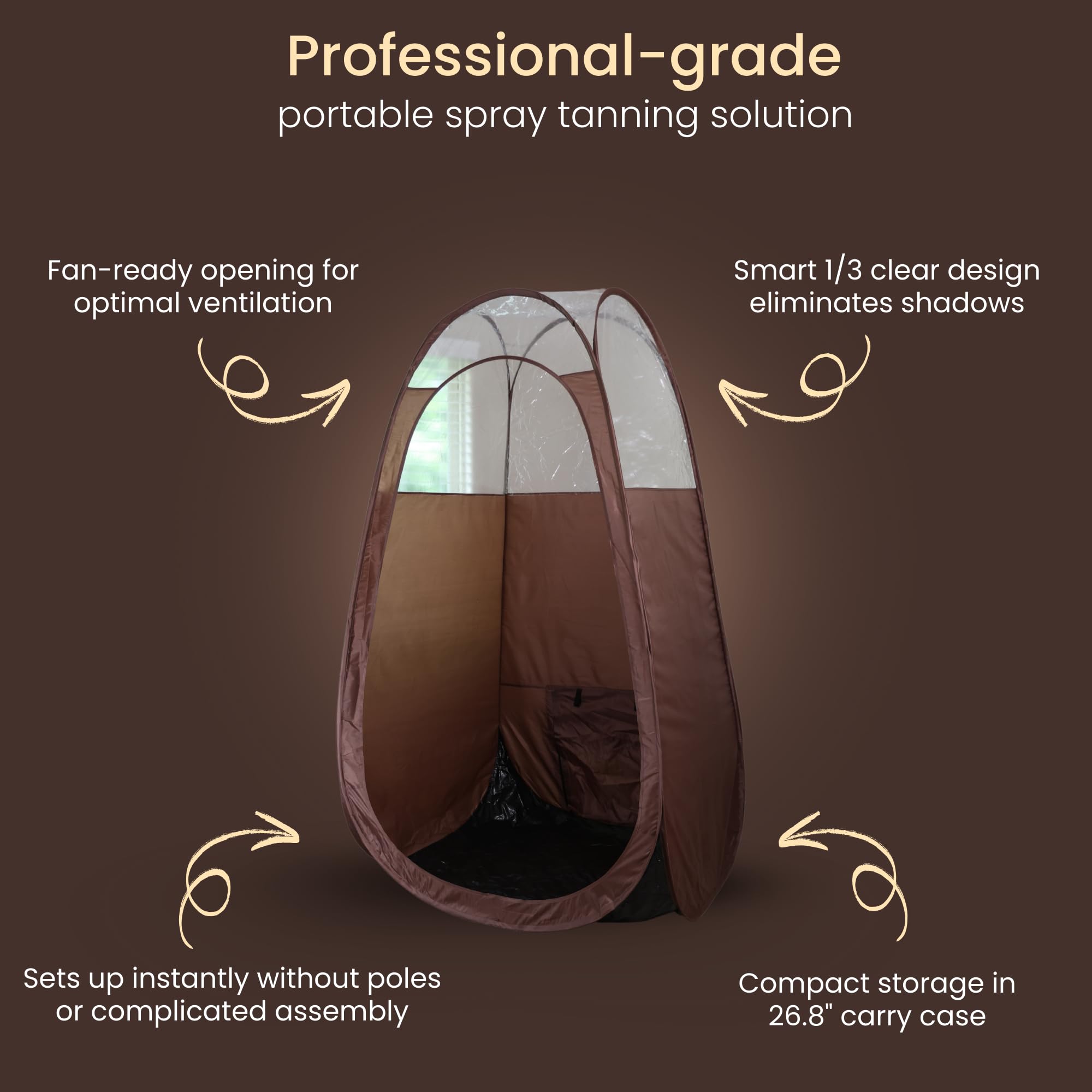 Reneebeautytan tente spray tan professionnelle brun, adaptée salon et domicile