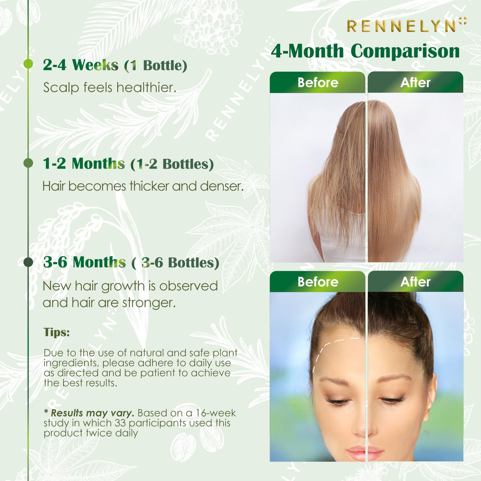 Rennelyn application quotidienne sur cheveux propres et sains