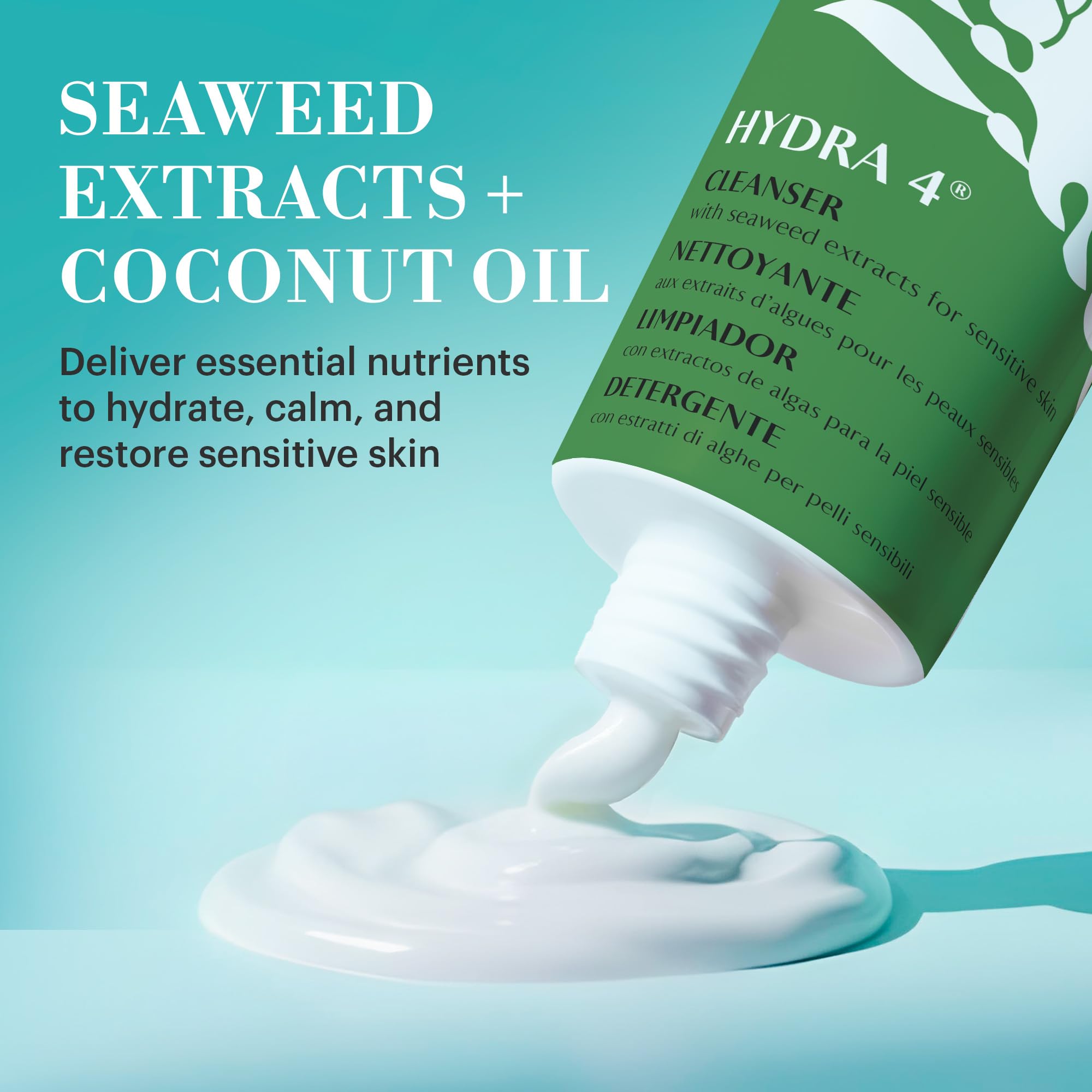Huile coco olive dans Hydra 4 Cleanser nourrit et apaise la peau